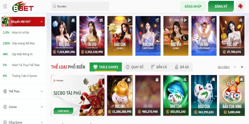 Kho game phong phú chỉ có tại BBET